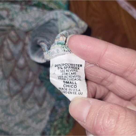 Ellen Parker Size Small Green Paisley Floral Boho Maxi Dress Lightweight Summer - Picture 7 of 7